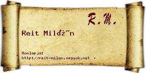 Reit Milán névjegykártya